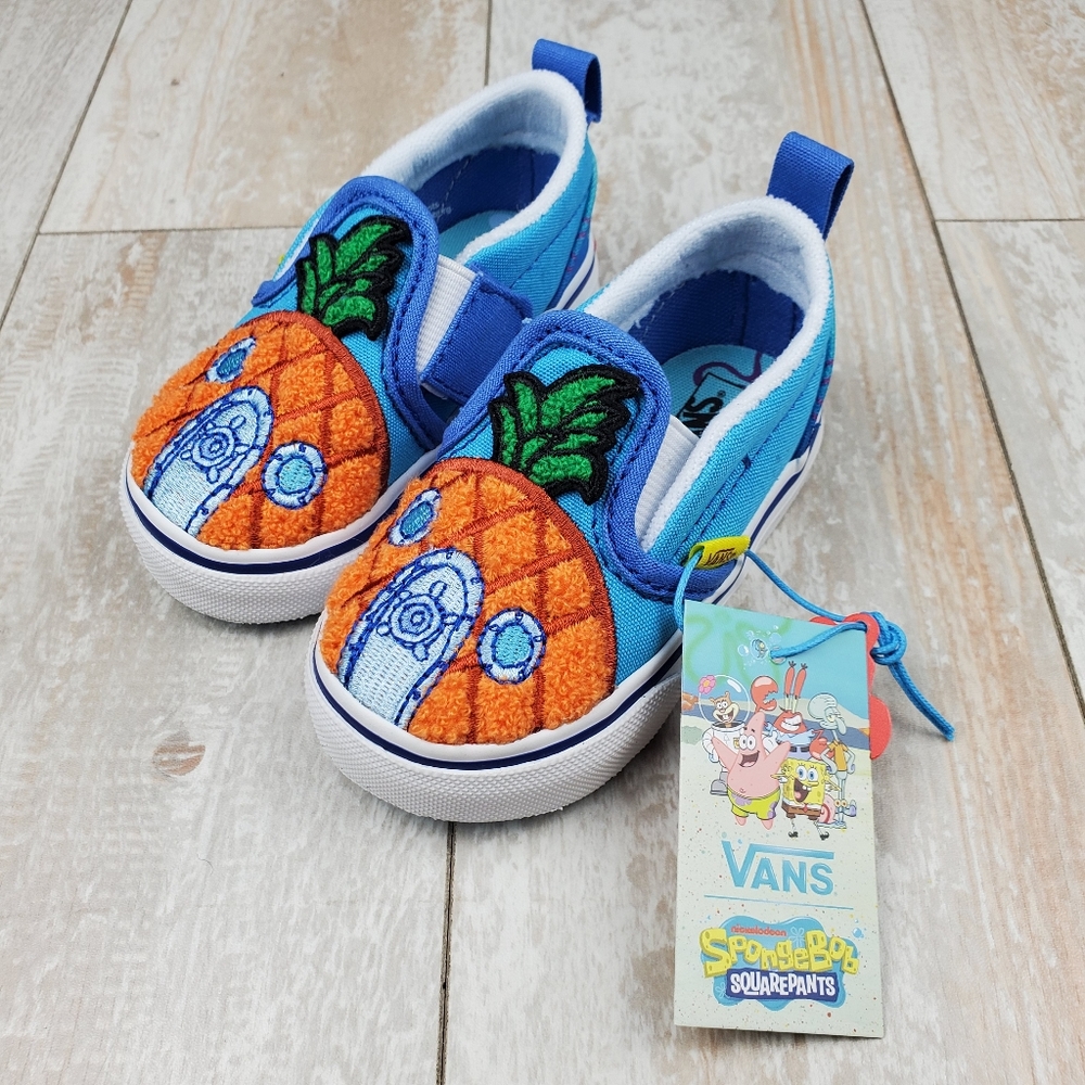 Vans X SpongeBob Slip On Velcro 124 Conch … - Picture 11 of 12